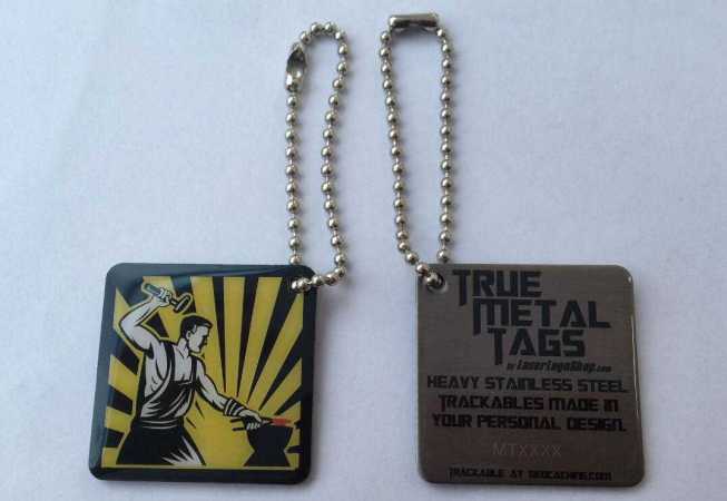 True Metal Tag "TMT Logo" - with standard code as product sample